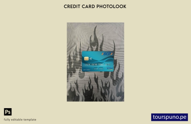 listo para imprimir plantilla frontal de aspecto fotográfico de tarjeta visa  51